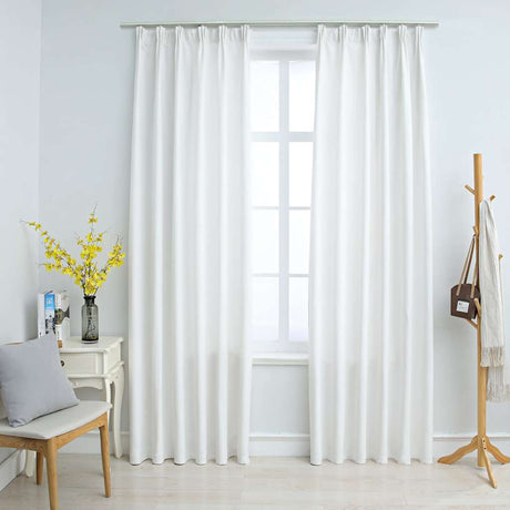 Vidaxl gardiner mørklægning med kroge 2 stk 140x245 cm brudt hvid