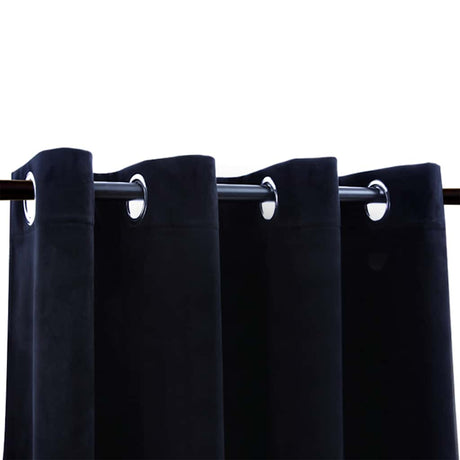 Vidaxl Curtain Blackout med ringe 2 St 140x225 cm Velvet Black
