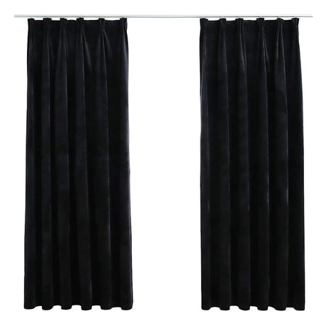 Vidaxl gardiner Blackout 2 m med kroge 140x175 cm Velvet Black