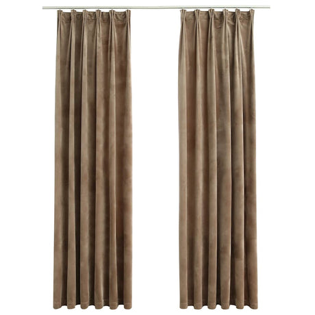 Vidaxl gardiner Blackout 2 m med kroge 140x245 cm Velvet Beige