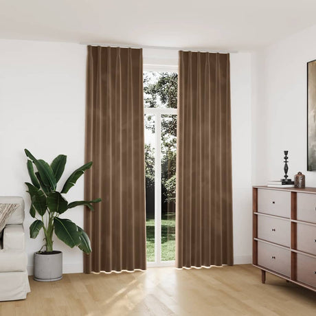 Vidaxl gardiner Blackout 2 m med kroge 140x245 cm Velvet Beige