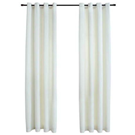 Vidaxl gardin fordømmende med ringe 2 St 140x175 cm fløjlcreme