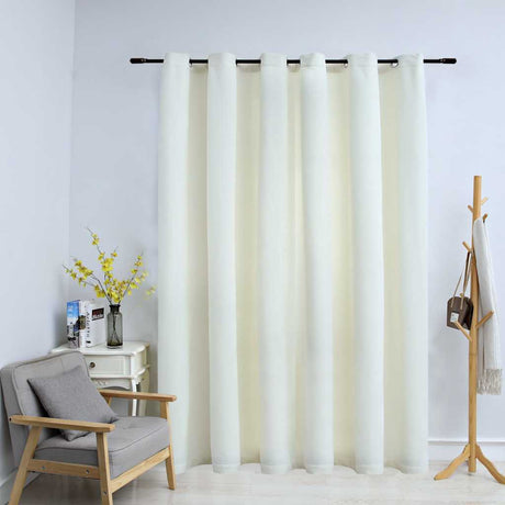 Vidaxl gardin fordømmende med ringe 290x245 cm fløjlcreme