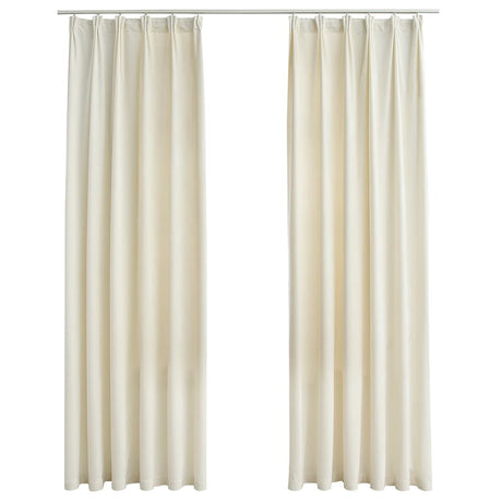 Vidaxl gardiner mørklægning 2 m med kroge 140x225 cm fløjlcreme