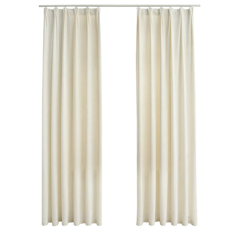Vidaxl gardiner Blackout 2 STS med kroge 140x245 cm fløjlcreme
