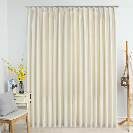 Vidaxl Curtain Blackout med kroge 290x245 cm fløjlcreme