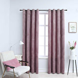 Vidaxl gardiner mørklægning med ringe 2 St 140x175 cm fløjl lyserød
