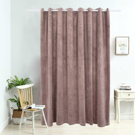 Vidaxl Curtain Blackout med ringe 290x245 cm fløjl antik lyserød