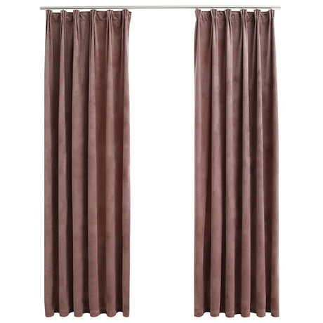 Vidaxl Curtains Blackout 2 STS med kroge 140x225 cm Velvet Pink
