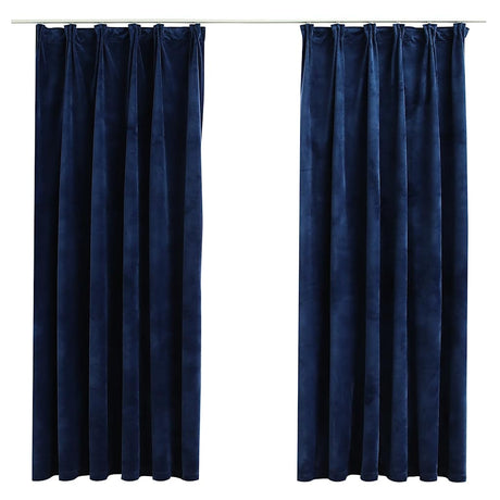 Vidaxx mørklægningsgardiner 2 stk med knager 140x175 cm fløjlsblå