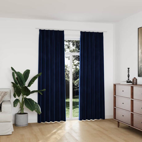 Vidaxl Curtains Blackout 2 STS med kroge 140x225 cm Velvet Blue
