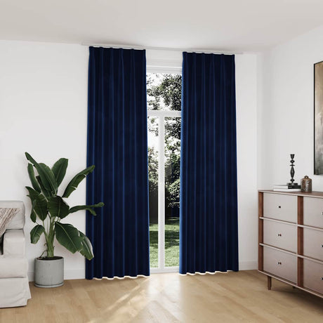 Vidaxl Curtains Blackout 2 STS med kroge 140x245 cm Velvet Blue