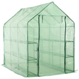Vidaxl Walk -i drivhuset med 12 hylder 143x214x196 cm stål