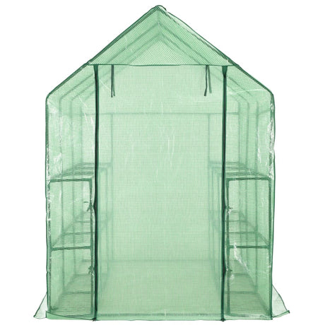 Vidaxl Walk -i drivhuset med 12 hylder 143x214x196 cm stål