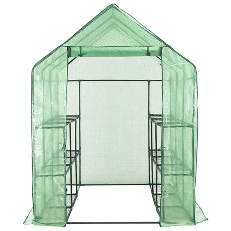 Vidaxl Walk -i drivhuset med 12 hylder 143x214x196 cm stål