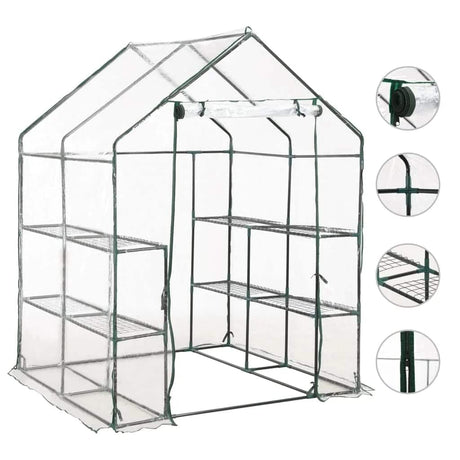 Vidaxl Tuinkas med 8 hylder 143x143x195 cm