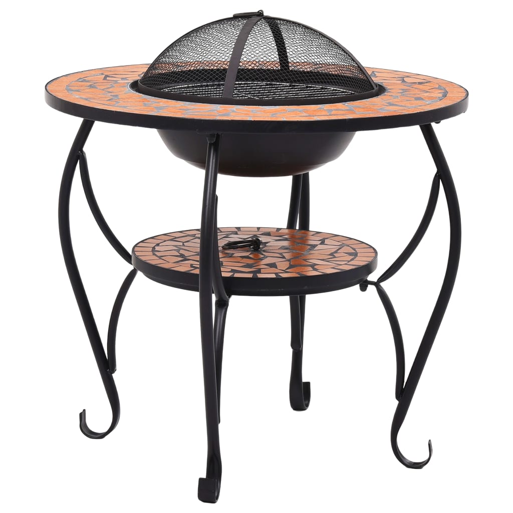 Vidaxl Fire Table Mosaic 68 cm keramisk terracotta -farvet