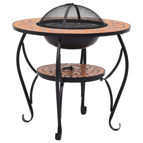 Vidaxl Fire Table Mosaic 68 cm keramisk terracotta -farvet