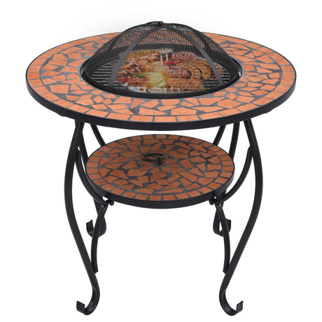 Vidaxl Fire Table Mosaic 68 cm keramisk terracotta -farvet