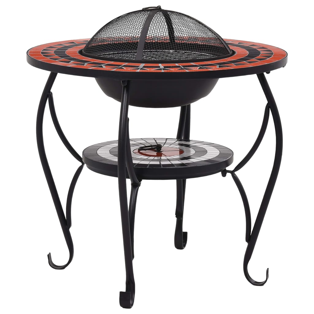 Vidaxl Fire Table Mosaic 68 cm keramisk terracotta -farvet og hvid
