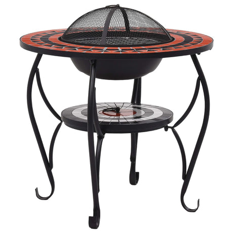Vidaxl Fire Table Mosaic 68 cm keramisk terracotta -farvet og hvid