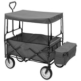Vidaxl Handkar sammenfoldelig med Luifel Steel Gray