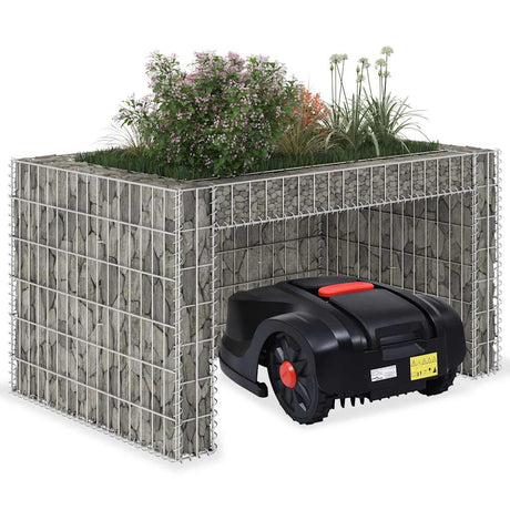 Vidaxl plæneklippetag med planter 110x80x60cm ståltråd