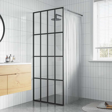 Vidaxl Walk -I brusevæg 90x195 cm gennemsigtigt tempereret glas