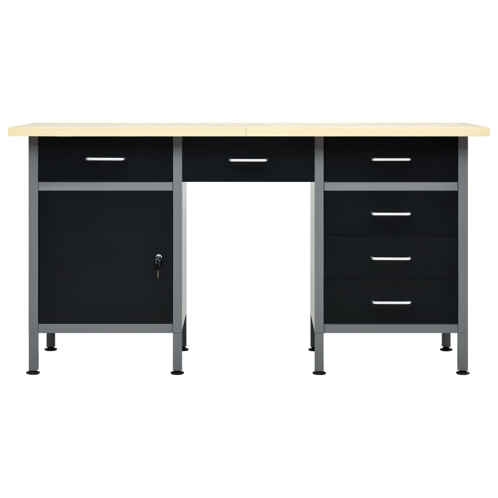 Vidaxl Workbench 160x60x85 cm stål sort
