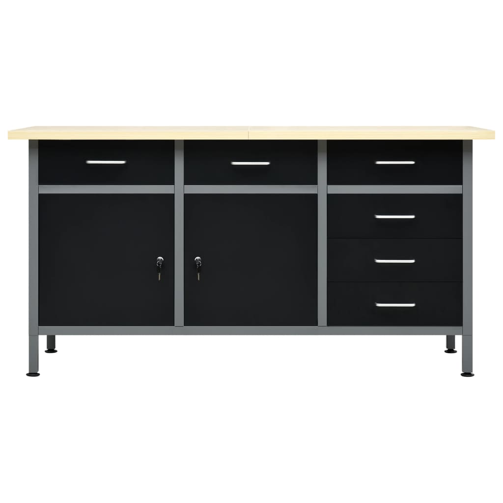 Vidaxl Workbench 160x60x85 cm stål sort