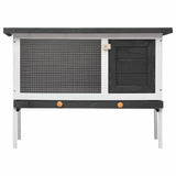 Vidaxl Rabbit Hutch til udvendig med 1 etage trægrå