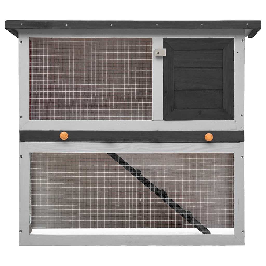 Vidaxl Rabbit Hutch til udvendig med 1 dør træ grå