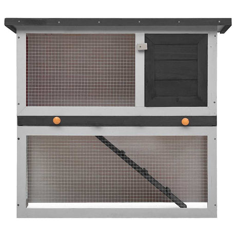 Vidaxl Rabbit Hutch til udvendig med 1 dør træ grå