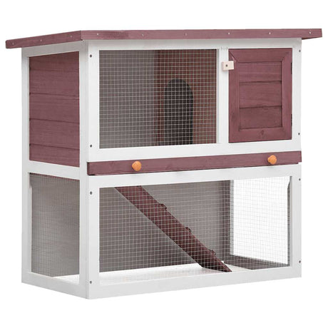 Vidaxl Rabbit Hutch til udvendig med 1 dør træbrun