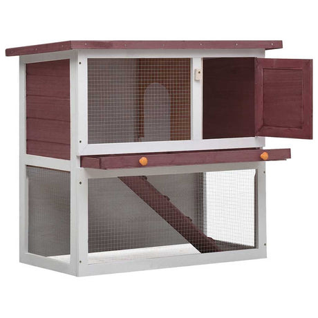 Vidaxl Rabbit Hutch til udvendig med 1 dør træbrun