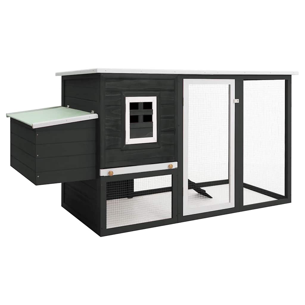 Vidaxl Chicken Coop med nat Loft Wood Grey