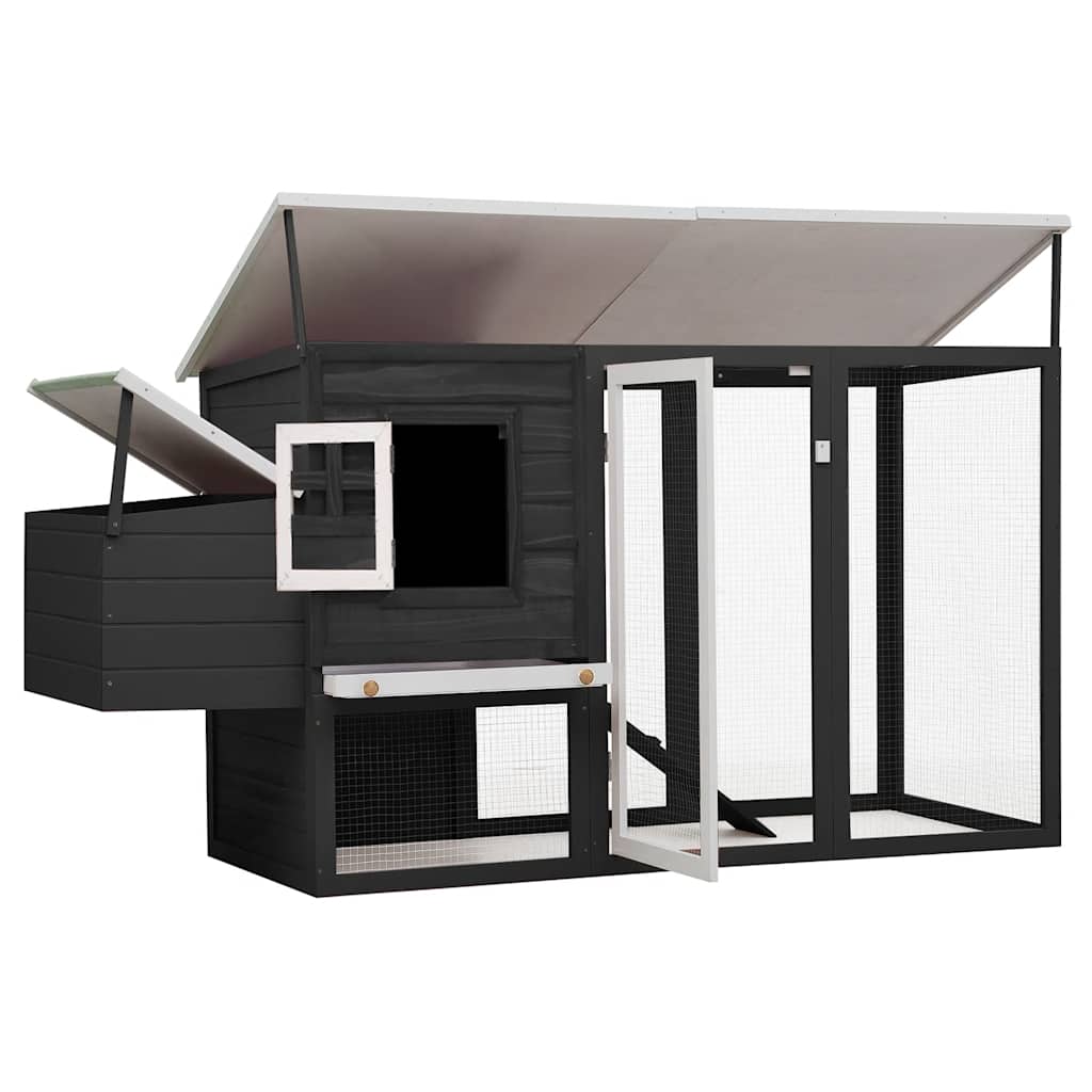 Vidaxl Chicken Coop med nat Loft Wood Grey