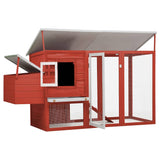 Vidaxl Chicken Coop med natteloftet rød rød