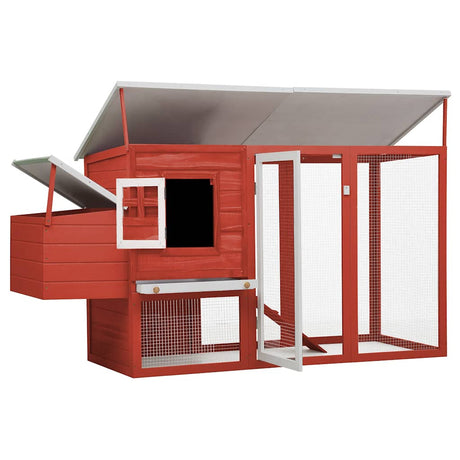 Vidaxl Chicken Coop med natteloftet rød rød