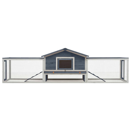 Vidaxl Rabbit Hutch 310x70x87 cm Solid Pine og Pinewood Gray