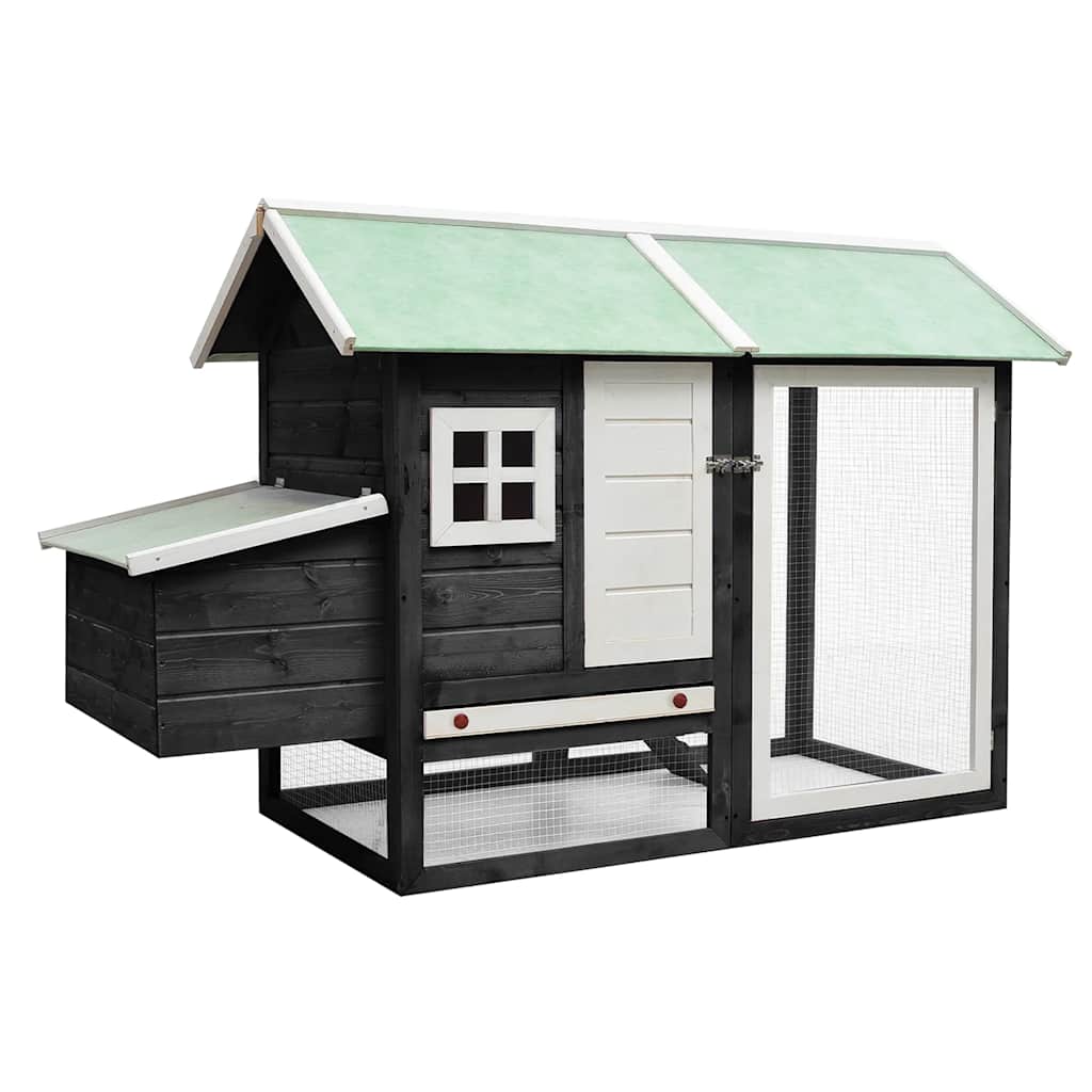 Vidaxl Chicken Coop 170x81x110 cm Solid Pine og Pinewood Grey