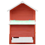 Vidaxl Chicken Coop 170x81x110 cm Solid fyrretræ og fyrretræ rød