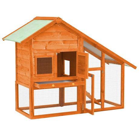 Vidaxl Rabbit Hutch 140x63x120 cm Solid Pinewood