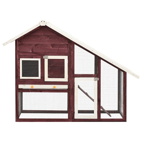 Vidaxl Rabbit Hutch 140x63x120 cm Solid Vurenhout Mokka og White