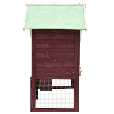 Vidaxl Rabbit Hutch 140x63x120 cm Solid Vurenhout Mokka og White