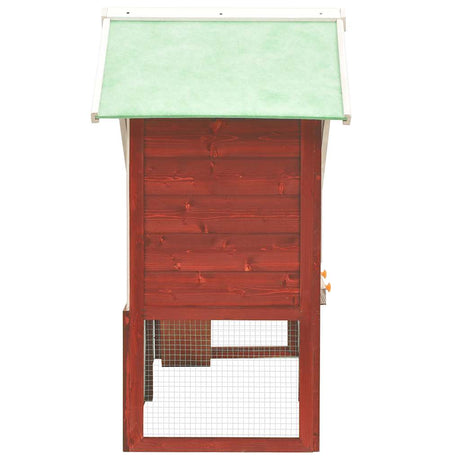 Vidaxl Rabbit Hutch 140x63x120 cm Solid fyrretræ rød og hvid