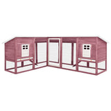 Vidaxl Rabbit Hutch til udefra med Ren Solid Vurenhout Mokka og White