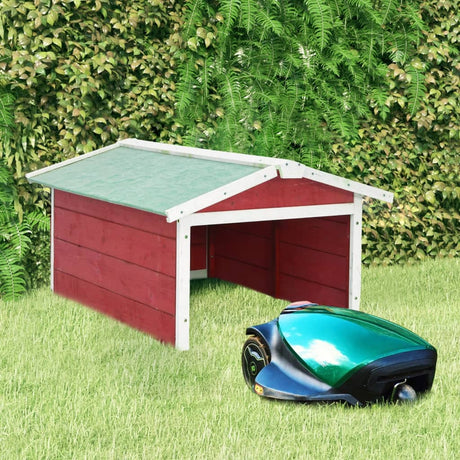 Vidaxx baldakin til plæneklipper 72x87x50 cm fyrretræ rød og hvid