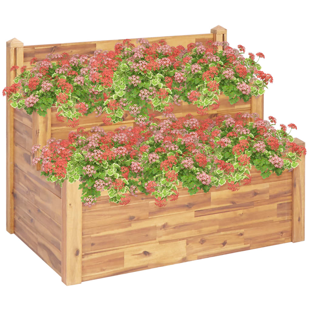 Vidaxx plantekasse 2-lags 110x75x84 cm massivt akacietræ