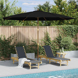 Vidaxl -parasol med træpol 350 cm sort